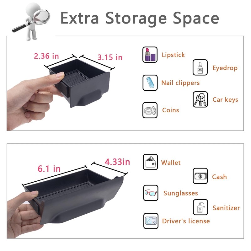 JDMCAR Storage Drawer Compatible with Toyota 4Runner Accessories 2014-2022 2023