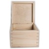 Small Square Cube Wooden Box with Lid | 13 x