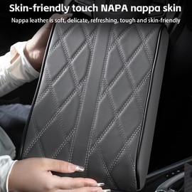 Osilly Car Armrest Cover, Auto Leather Waterproof Center Middle Console Cover Pad, Vehicle Memory Foam Armrest Seat Box Cushion Protector, Universal for SUV, Truck, RV and More (Gray)