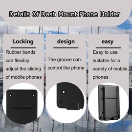Searoam Boat Phone Holder- Marine Dash Mount Phones Holders,Boats Organizer, Cell Phone Holder for Boats 1 PCS (Black)