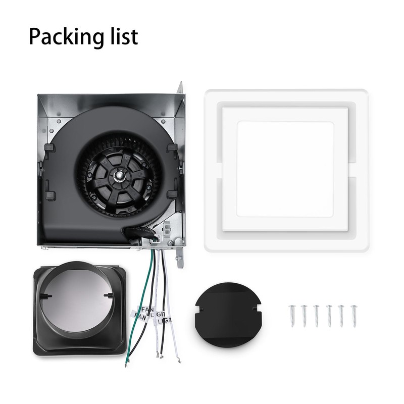 JOEAONZ Bathroom Exhaust Fan with Light 110 CFM Quiet 6500K