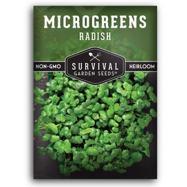 1 Pack Radish Microgreens Seeds for Planting and Growing - Plant Green Leafy Micro Vegetable Plants Indoors - Grow Your Own Mini Windowsill Garden - Non-GMO Heirloom - Survival Garden Seeds