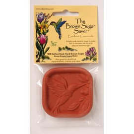 JBK Pottery Terra Cotta Brown Sugar Saver, Softens Hard Brown Sugar, Preserves Soft Brown Sugar - Hummingbird Design