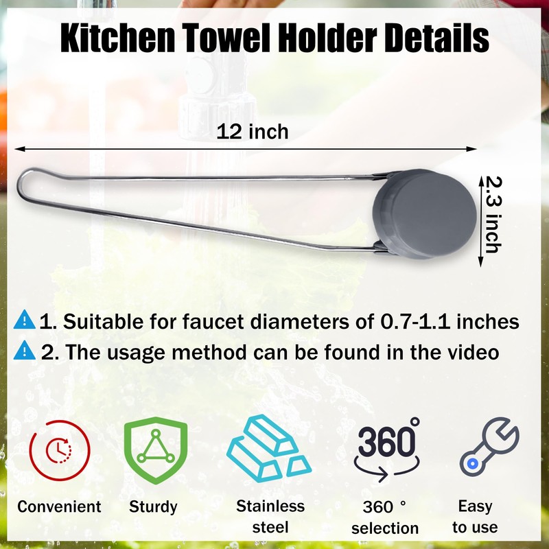 Dish Towel Holder - Dish Rag Holder for Kitchen Sink