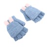 USB Heated Knitted Flap Gloves Half Finger 5V Winter Heating