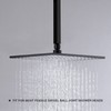 Matte Black Shower Arm with Flange 12 Inch Replacement Extension