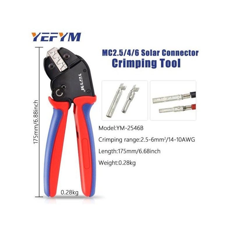 YM 솔라 크림퍼 도구 YM-2546B MC2.5/4/6mm² 14-10AWG 남성 여성 솔라