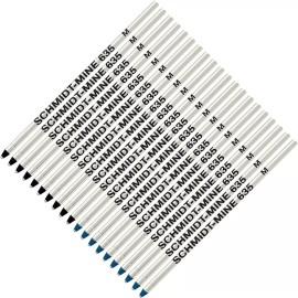 Schmidt 635 D1 Mine Ballpoint Refill - Black, Blue Ink (Tip 0.7mm) - Pack of 20