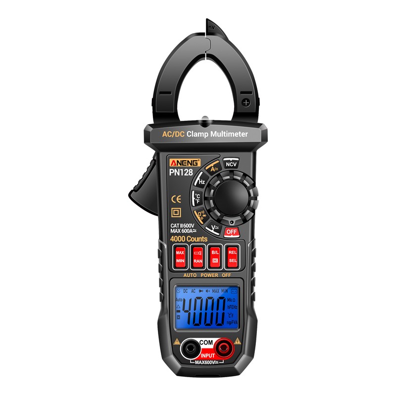ANENG PN128 Clamp Meter 4000 Counts 600A AC/DC Current Ammeter