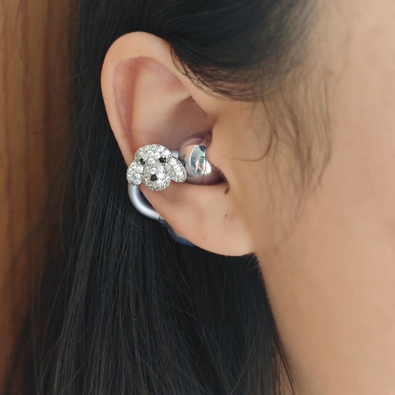 Rhinestone for Clip on Earbuds Open Ear Accessories, Elegant Zirconia