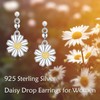 Daisy Earrings for Women 925 Sterling Silver Daisy Flower Dangle