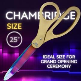 New Edition Grand Opening Scissors – 25'' Scissors Gold with Rainbow Blades for Ribbon Cutting Ceremony Heavy Duty Golden Scissors Ribbon Cutting Scissors for Inauguration Ceremonies & Special Events
