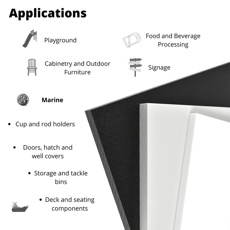 BuyPlastic White HDPE Boat Board, Marine Grade Plastic Sheet 1/4"