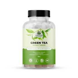 Amazing Botanicals Green Tea Extract Tablets - Camellia Sinensis, 200mg 50% Polyphenols | Daily wellness supplement | Non-GMO, Gluten Free - 30 count