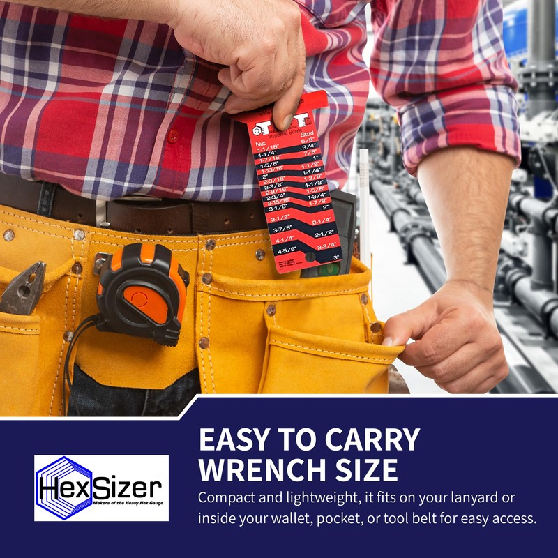 HexSizer 10 Pack Heavy Hex Nut, Bolt & Stud Gauge