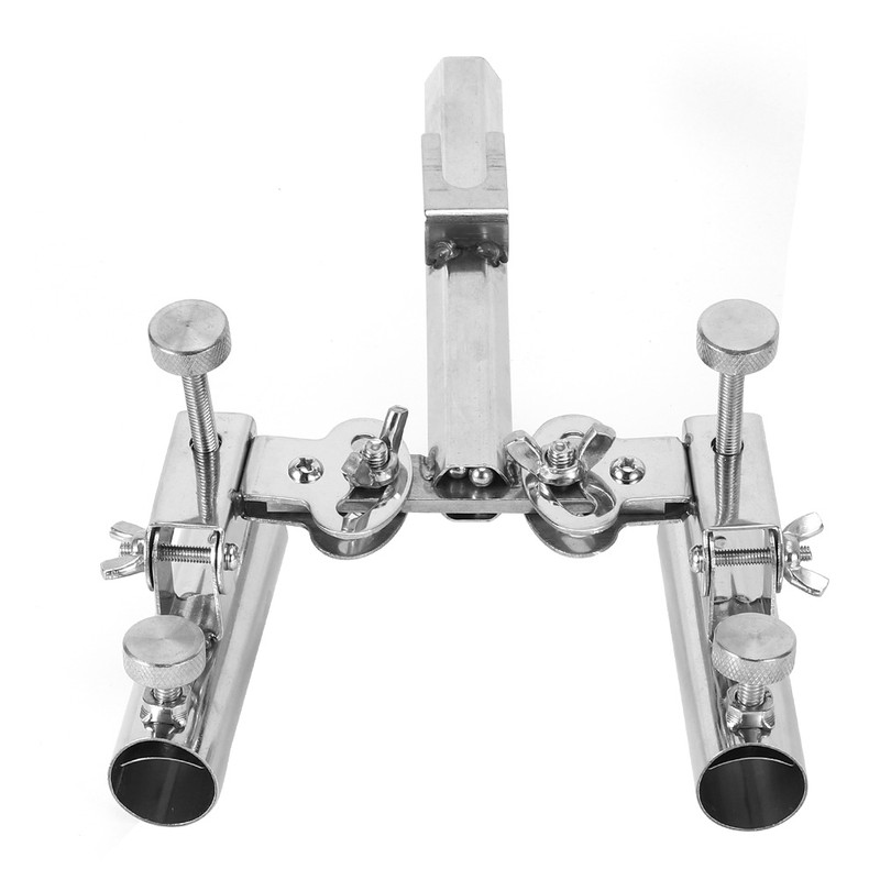 AntiRotary Stainless Steel Double Fishing Rod Holder Stepless FineTuning Fishing