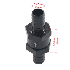 Mtsooning Pack of 2 Fuel Check Valve, Fuel Line Inline Check Valve, Aluminium Petrol Check Valve Diesel with 4 Pieces Fuel Hose Spring Clamps (12 mm)