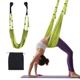 Domial Yoga Stretching Strap Door Hanging Strap Polyester Cotton Green for Yoga Stretching Ballet Shoulder Opening Pilates Dance Parties Core Strengthening Home Fitness