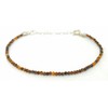 Damenarmband Tigerauge Naturstein 2 mm dick 925er Sterlingsilber verstellbar von