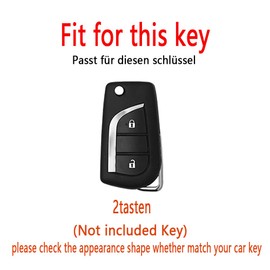 HIBEYO Flip Key Car Key Case Fits Toyota Key Case Protective Cover for Toyota Yaris Aygo for Peugeot 108 for Citroen C1 Remote Key Flip Key Bag 2 Buttons Purple