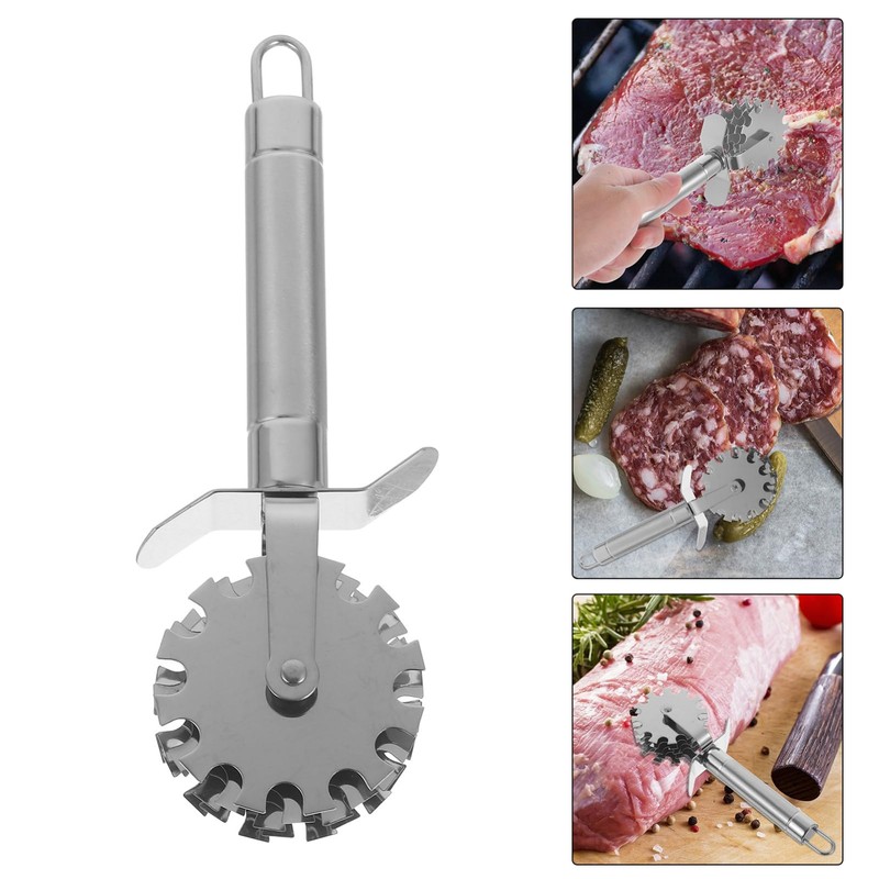 Meat Tenderizer Roller- Stainless Steel 5 Wheel Meat Rolling Hammer