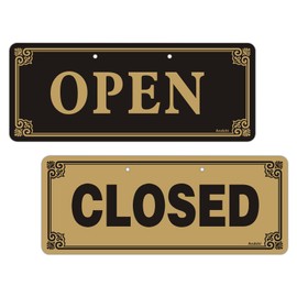 Andchi Open & Closed Hanging Door Sign, Double Sided Door Sign with Double Sided Tips, 3mm Acrylic, Non Fading (Acrylic 25 * 10)