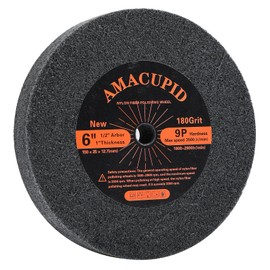 Deburring Wheels Nylon Fiber Buffing Wheel 6 inch 9P Hardness. for Bench Grinder Polishing Machine. Silicon Carbide Abrasive. Polishing Stainless Steel, etc. 1/2 inch Arbor, 180 Grit