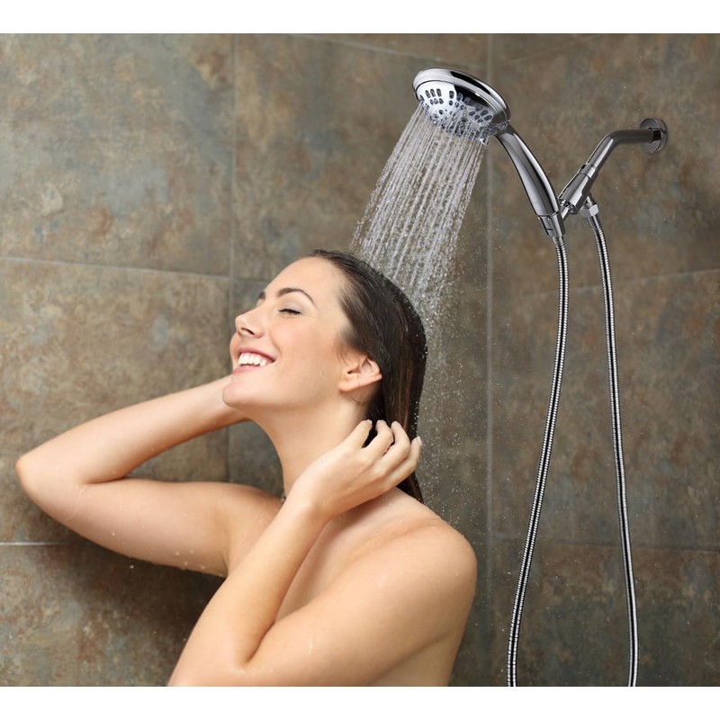 G-Promise High Pressure Shower Head 6 Spray Setting with Adjustable