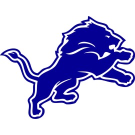 Detroit Lions lion logo 3" White or Blue Vinyl Decal Truck Car Window - Blue