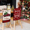 TREWAVE Christmas Chair Covers Set of 6 Buffalo Plaid Chair