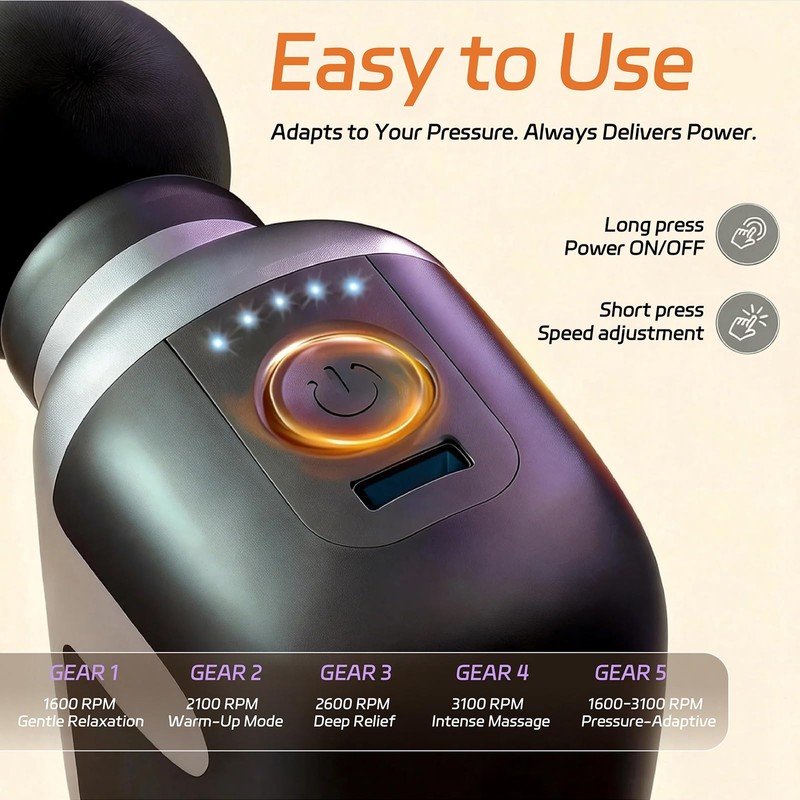 Super Mini Massage Gun with 5 Massage Heads