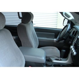 Durafit Seat Covers Compatible with 2008-2013 Tundra/Sequoia Exact Bucket Seat Covers in Gray Velour