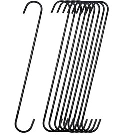 Criativo live 10 Pieces 12" Extra Large Heavy Duty Long S Hooks,Extra Long Iron Hooks for Hanging Garden Plant,Bird Feeder,Kitchen Pots and Garden Pans