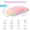 EASYTAO Mouse Inalámbrico, Mouse Bluetooth/Wireless2.4GHz Modos Dual Recargable con Iluminación