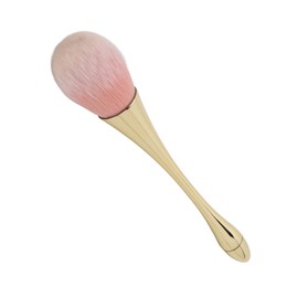 Nail Powder Dust Removal Brush, Thickened Die Casting Smooth Handle Odorless Soft Nail Dust Cleaning Brush for Manicure (Champagne Gold)