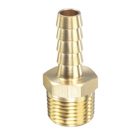 sourcing map Brass Hose Barb Fitting Straight 5/16 Inch x NPT 3/8 Male Thread Pipe Connector for Water Air Fuel Tube