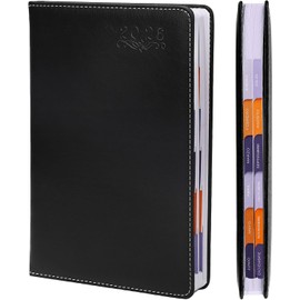 AXIDUN Agenda 2026,Incluye Horarios Diarios, Semanales y Mensuales, Una Hoja por Día, Tamaño A5 (21x 14,5 cm), Pasta Gruesa, Papel de Alta Resistencia y Calidad Premium, Diseño Diario por Hora, Perfecta para Regalo (Negro)
