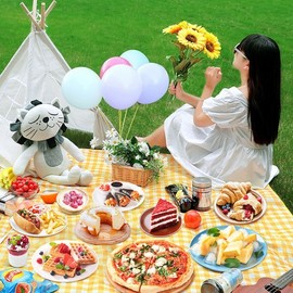 Orange Check Picnic Mat 150x200cm 2ea