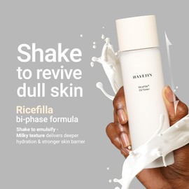 HAYEJIN RiceFila Facial Oil Toner, Gluten Free Hydrating Toner for Oily Skin w/Rice Bran Extract, Niacinamide & Hypoallergenic Formula, Korean Skin Care Dry Skin Toner for Face (150ml, 5.07 fl oz)