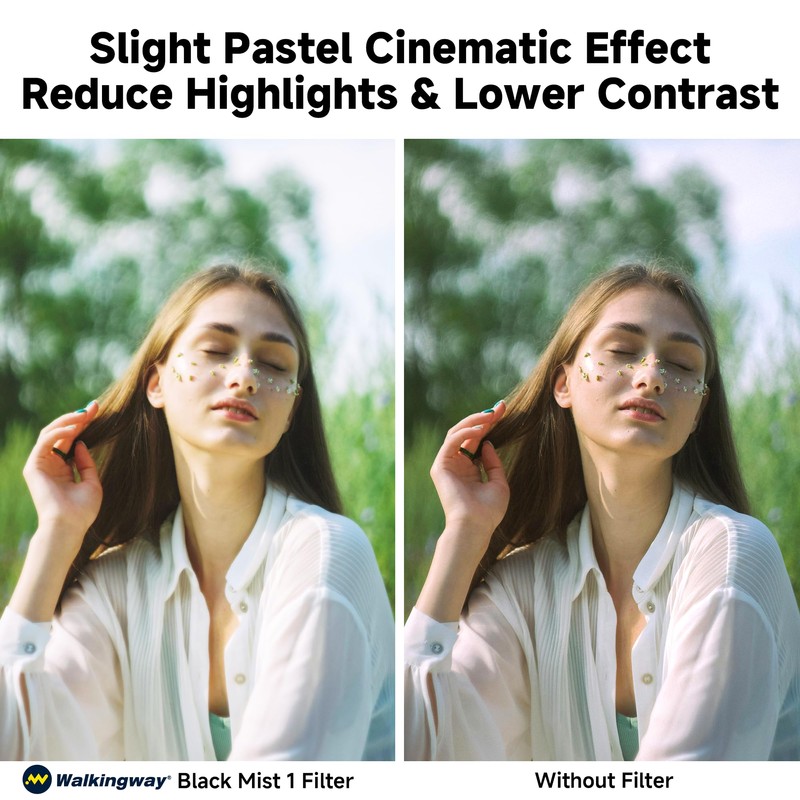 Walking Way 82MM Black Mist Filter 1 Pro Mist, 24-Layer