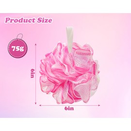 2-Pack Large Shower Loofahs, 75g Soft Mesh Bath Sponges for Gentle Exfoliation, Body Scrubber for Women and Men(Combination 3)
