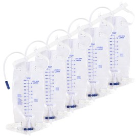 Pack of 5 1000 ml Urine Bag Catheter, Leg Bag Urine Drainage Bag, Urine Collection Bag Drainage Bag with Anti-Reflux Valve, Urine Drainage Bag, Easy Flip Drain Single Packaging