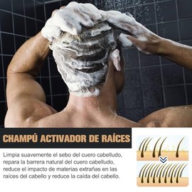 LUSCOR 2PCS Hair Shampoo，Hair Thickening Shampoo, Champú activador de raíces, Champú espesante para el cabello, Cuidado reparador del cabello, Para ho