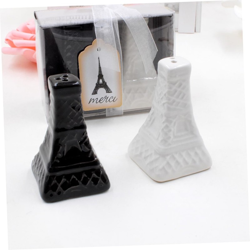Mikinona Ceramic Seasoning Bottles Eiffel Tower 2-Piece Salt Pepper Unique