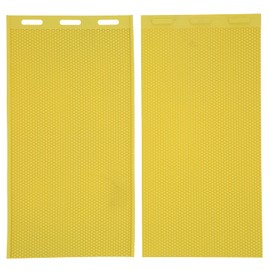 Beeswax Press Sheet Mould, 2PCS Rubber Yellow Toughness DIY Press Embosser Flexible Beeswax Foundation Sheets, Handmade Convenient Honeycomb Sheets Making Mold Equipment for Beekeeping