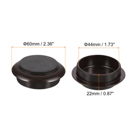 sourcing map Non-Slip Furniture Pads, 8Pcs 44mm - Rubber Furniture Foot Cups, Round Furniture Leg Protectors Cups Sliders for Hardwood Floors (Brown)