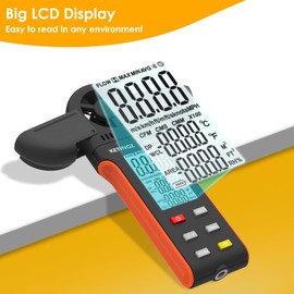 Kethvoz Handheld Anemometer for Measuring Wind Speed, Digital Air Flow CFM Meter with Vane Cover & 270º Rotatable Detector, Wind Speed Gauge for HVAC Drone Outdoor Sailing Shooting Golf KE-5000K