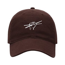 L8502-LXYB Baseball Cap Men Drummer Sticks Embroidered Washed Cotton Dad Hat Baseball Caps (Brwon,7 5/8)