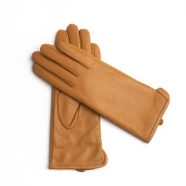 AXELENS Winter Womens Gloves in Real Leather, Cashmere Lined, Super Warm and Comfortable - ORANGE SIZE XL