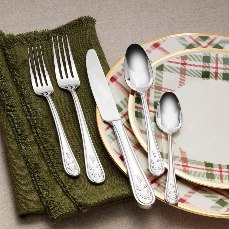 Lenox Holiday Piece Flatware Set, 65 Count, Metallic